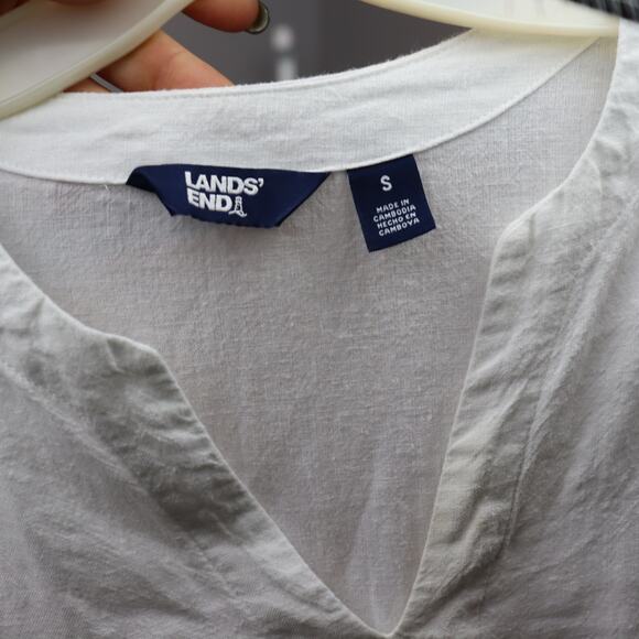 Lands’ End Linen Blend Tunic Top White Size Small - Picture 3 of 4